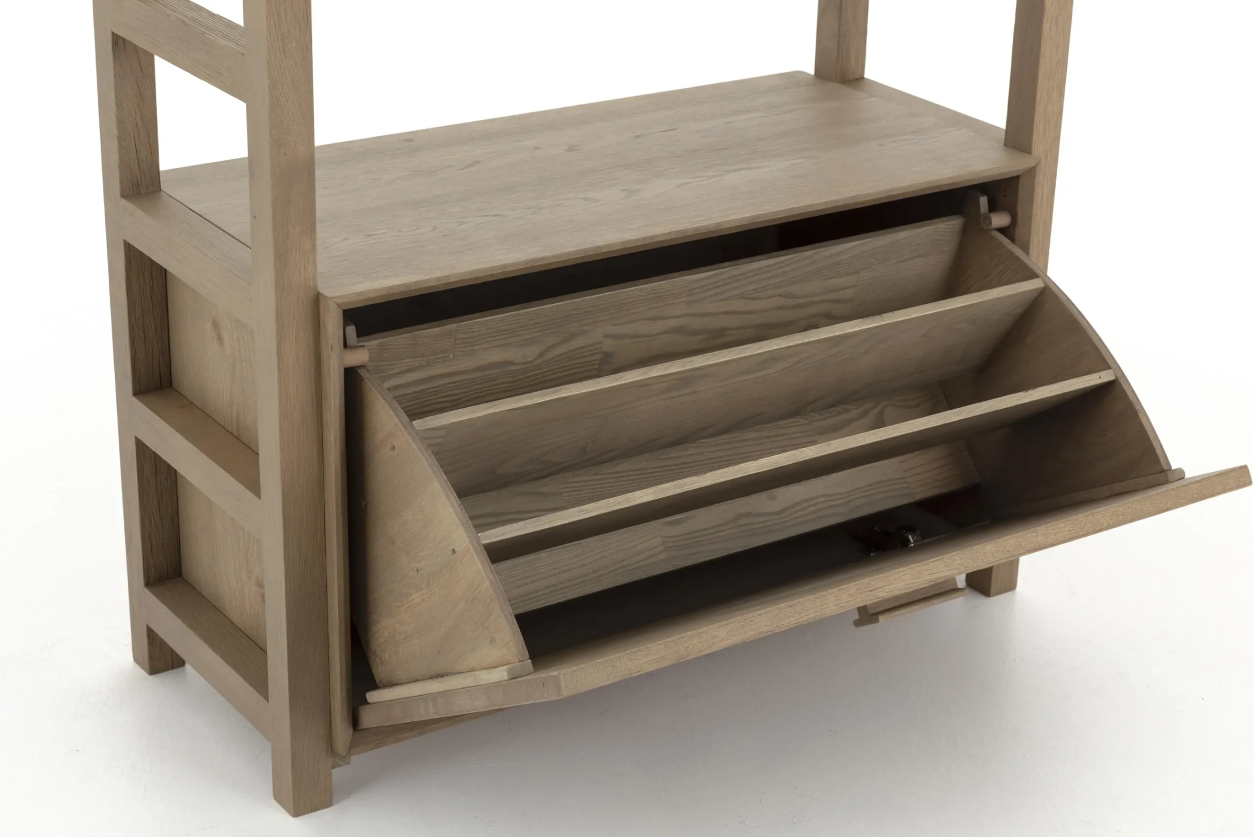 Flamant Aber, Etagere A Chaussures, Chene Patine, Avec Tringle De Placard New