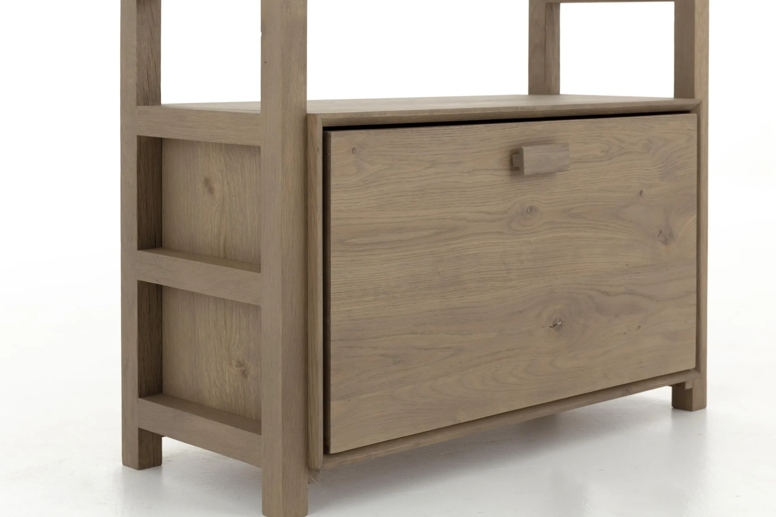 Flamant Aber, Etagere A Chaussures, Chene Patine, Avec Tringle De Placard New