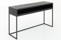 Flamant Armand, Table Console, Chene Noir Et Metal Best