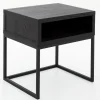 Flamant Armand, Table D'Appoint, Chene Noir Et Metal New