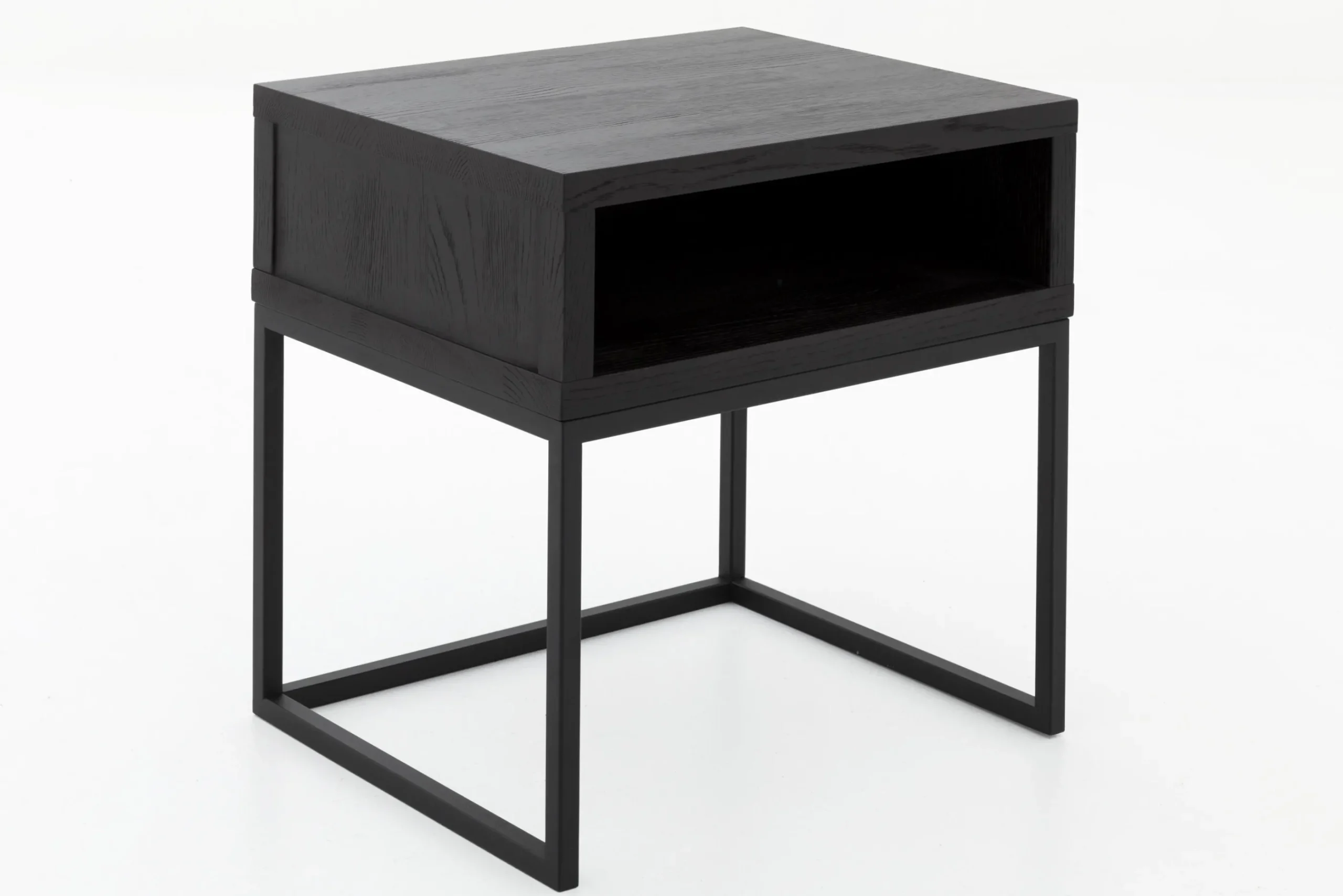 Flamant Armand, Table D'Appoint, Chene Noir Et Metal New