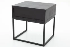 Flamant Armand, Table D'Appoint, Chene Noir Et Metal New