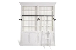 Flamant Balmore, Bibliotheque, Blanche, 2 Parties, Avec Echelle Discount