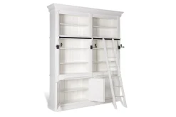 Flamant Balmore, Bibliotheque, Blanche, 2 Parties, Avec Echelle Discount