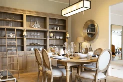 Flamant Balmore, Bibliotheque, Chene Patine, 3 Parties, Avec Echelle New