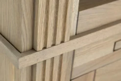 Flamant Balmore, Bibliotheque, Chene Patine, 3 Parties, Avec Echelle New