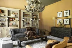 Flamant Balmore, Bibliotheque, Chene Patine, 2 Parties, Avec Echelle Best