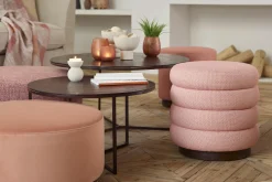 Flamant Beatrice, Pouf, Rond, Rose Clearance