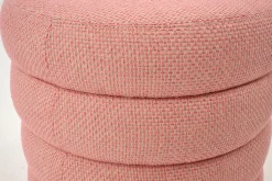 Flamant Beatrice, Pouf, Rond, Rose Clearance