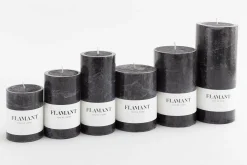 Flamant Beth, Bougie, Couleur Noir, 9X20Cm