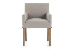 Flamant Billy, Fauteuil, Bouleau, Lin Blanc Casse Sale