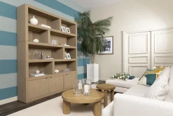 Flamant Bjorn, Bibliotheque, Chene Patine, Avec Lumieres Led A Intensite Variable Hot