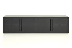 Flamant Bjorn, Meuble Tv, Noir, 2 Portes, 4 Tiroirs Hot