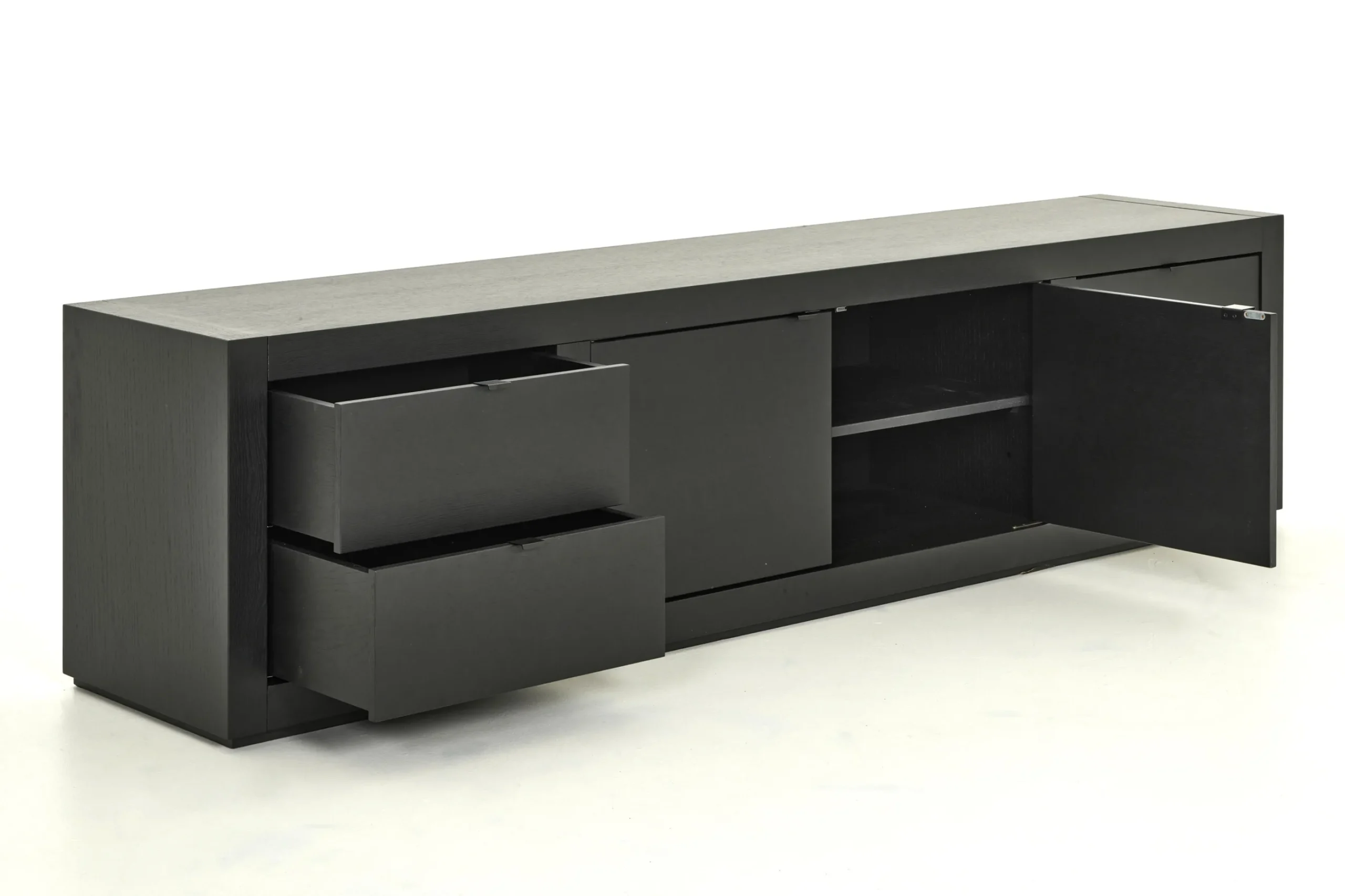 Flamant Bjorn, Meuble Tv, Noir, 2 Portes, 4 Tiroirs Hot