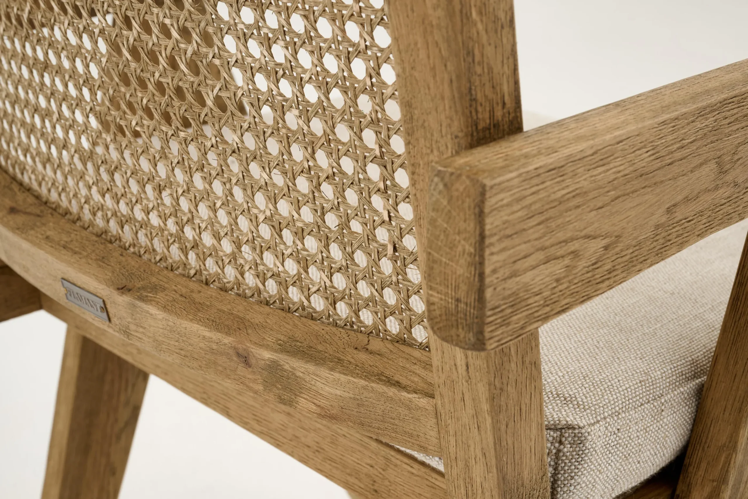 Flamant Bruno, Fauteuil, Chene, Roseau, Avec Coussin New