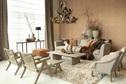 Flamant Bruno, Fauteuil, Chene, Roseau, Avec Coussin New