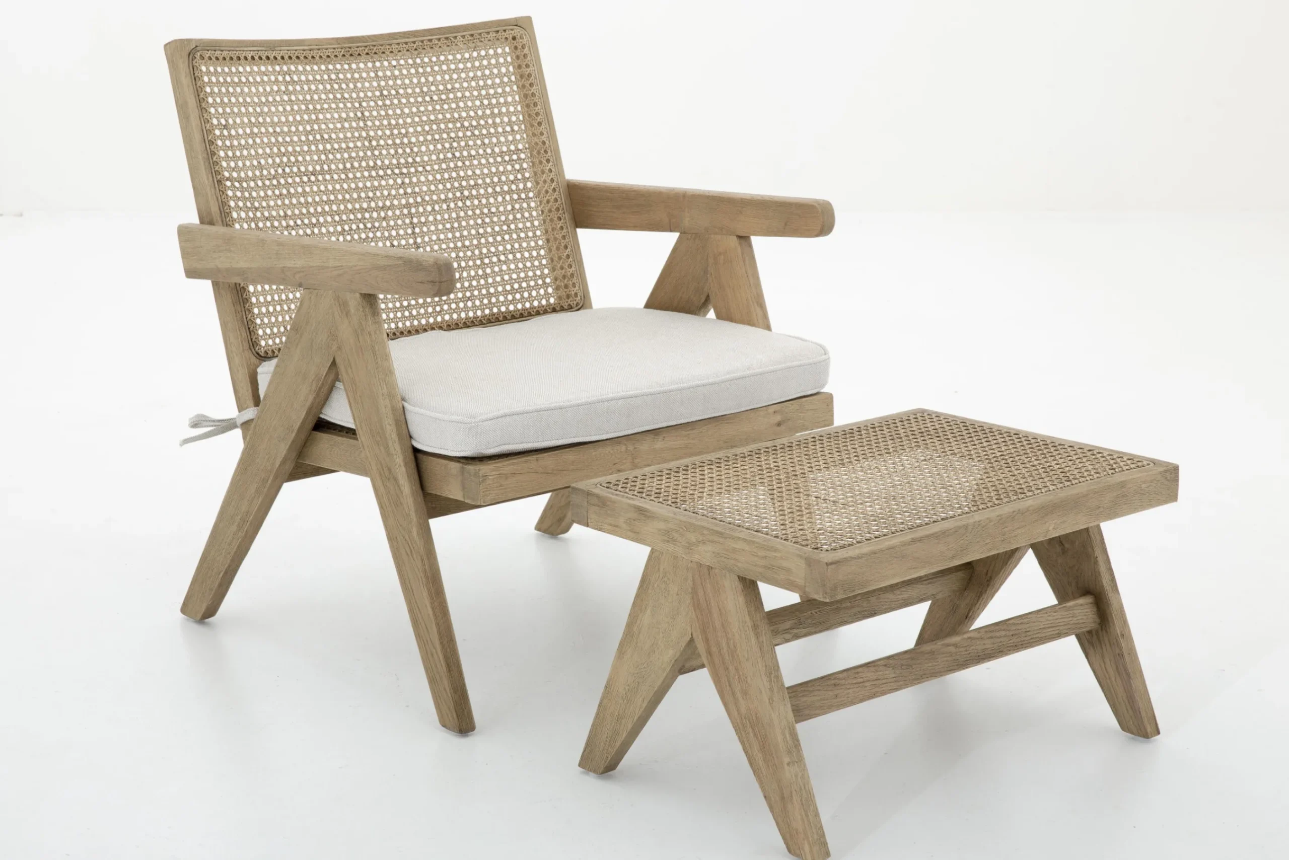 Flamant Bruno, Fauteuil, Chene, Roseau, Avec Coussin New