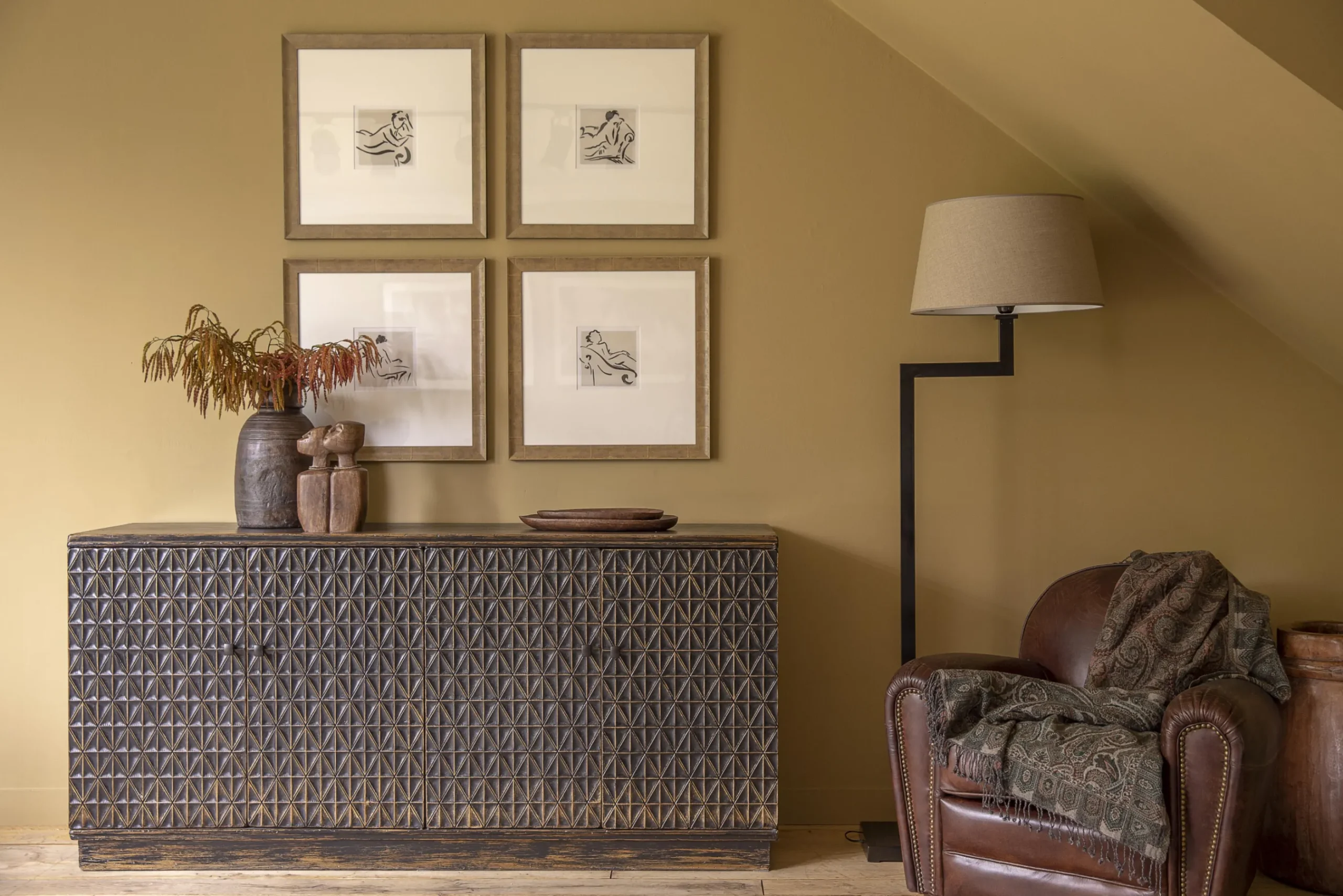 Flamant Burnham, Fauteuil Club, Marron Fonce, Cuir Outlet