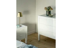 Flamant Cape Cod, Table De Chevet, Bois De Pin, Blanc