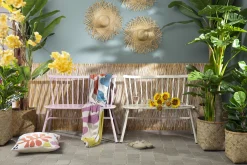 Flamant Claire, Banc De Jardin, Blanc Retro Outlet