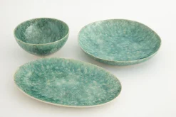 Flamant Cresta, Assiette De Service, Ceramique, Turquoise, Ovale