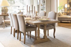 Flamant Dalya, Chaise, Bouleau, Lin Blanc Casse Discount