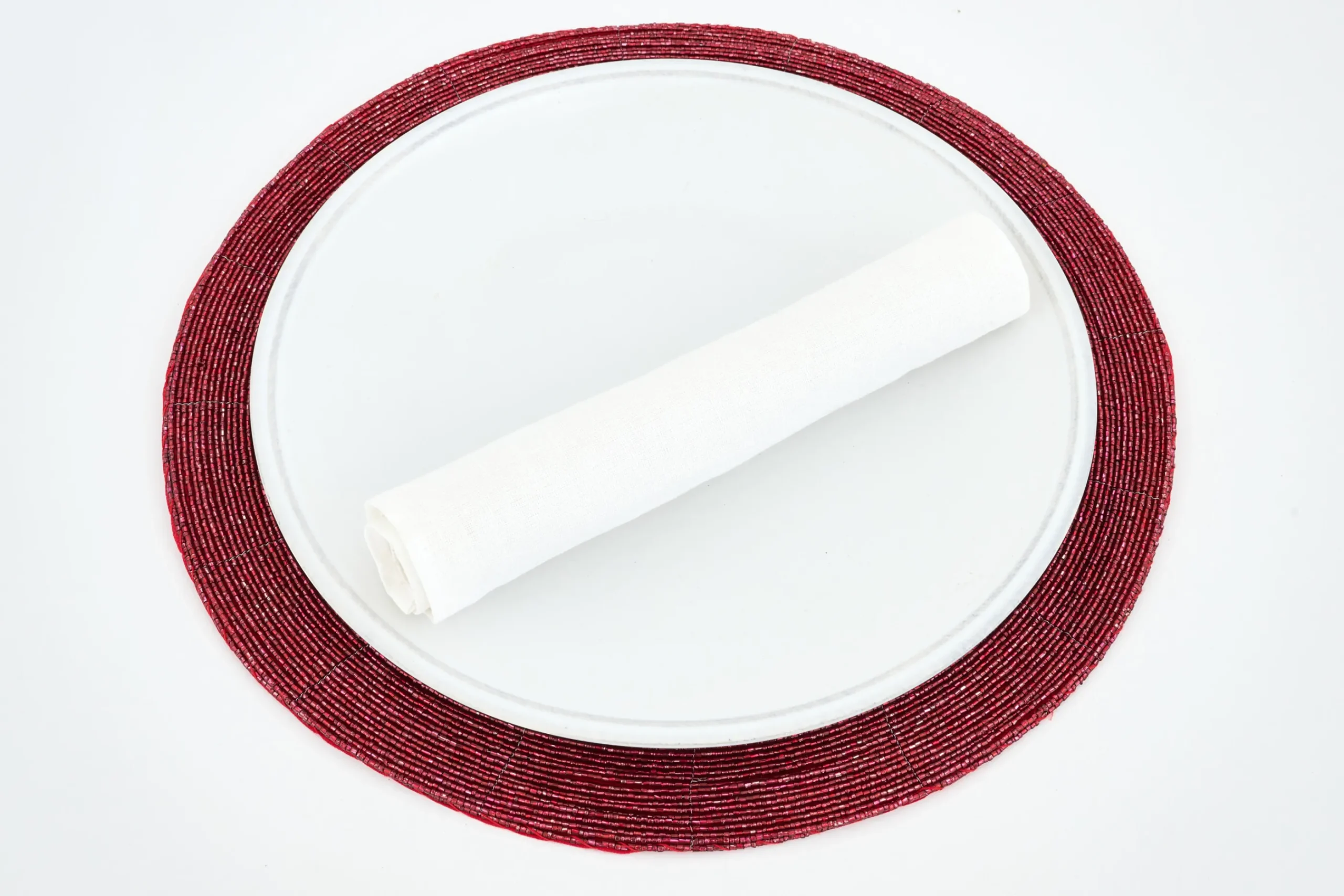 Flamant Delvin, Set De Table, Perles, Rouge Online