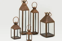 Flamant Ellis, Lanterne, Fer Et Verre, Rouille, Xl Discount