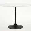 Flamant Fano, Table A Manger, Ronde, Marbre Blanc Clearance