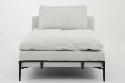 Flamant Floria, Fauteuil Lounge, Lin Naturel Et Metal Noir New