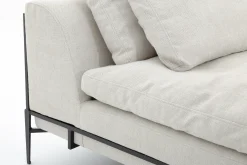 Flamant Floria, Fauteuil Lounge, Lin Naturel Et Metal Noir New