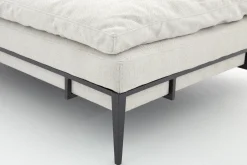 Flamant Floria, Fauteuil Lounge, Lin Naturel Et Metal Noir New