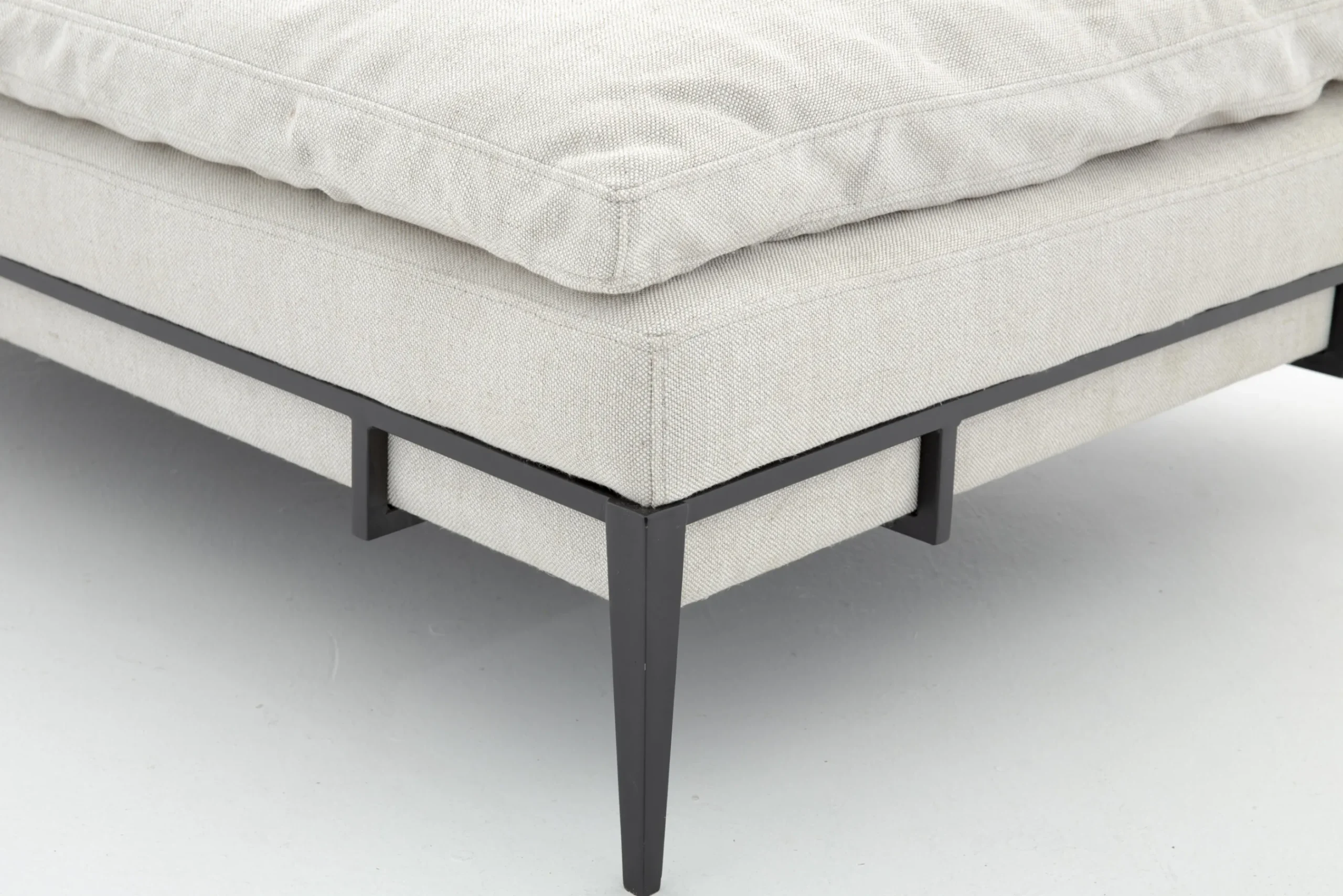 Flamant Floria, Fauteuil Lounge, Lin Naturel Et Metal Noir New