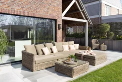 Flamant Hills, Canape De Jardin, Avec Coussin + Pouf Best