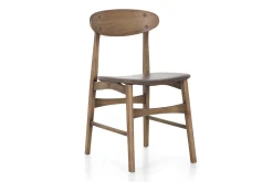 Flamant Joel, Chaise, Chene Et Assise Cuir New