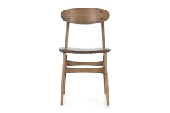 Flamant Joel, Chaise, Chene Et Assise Cuir New