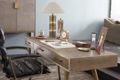 Flamant Jonne, Lampe De Table, Finition Laiton Antique