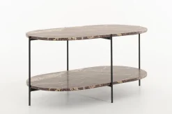 Flamant Karina, Table Basse, Marbre Et Metal, Rouge Online