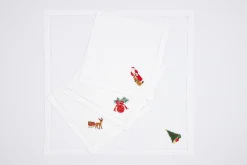 Flamant Karoli, Serviette, Broderie, Lot De 4 Discount