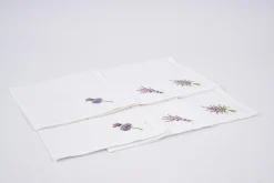 Flamant Lavande, Serviette, Broderie, Lot De 6 Hot