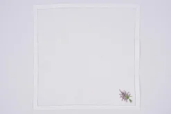 Flamant Lavande, Serviette, Broderie, Lot De 6 Hot