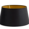 Flamant Lindro, Abat-Jour, Noir Et Dore, Cylindre, 35 Cm Outlet