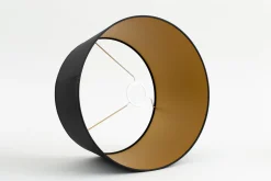 Flamant Lindro, Abat-Jour, Noir Et Dore, Cylindre, 35 Cm Outlet