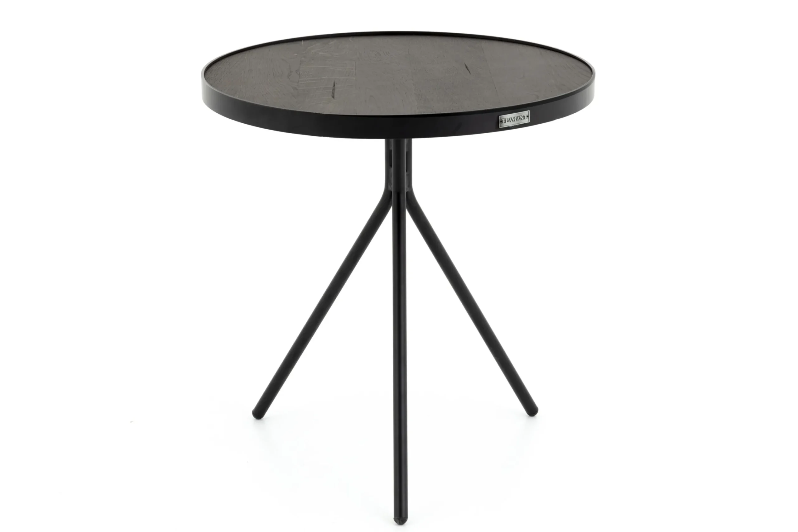 Flamant Madison, Table D'Appoint, Chene Et Metal, Ronde, 45 Cm, Marron Fonce Online
