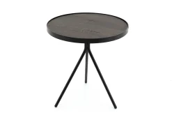 Flamant Madison, Table D'Appoint, Chene Et Metal, Ronde, 45 Cm, Marron Fonce Online