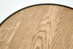 Flamant Madison, Table D'Appoint, Chene Et Metal, Ronde, 45 Cm, Marron Clair Sale