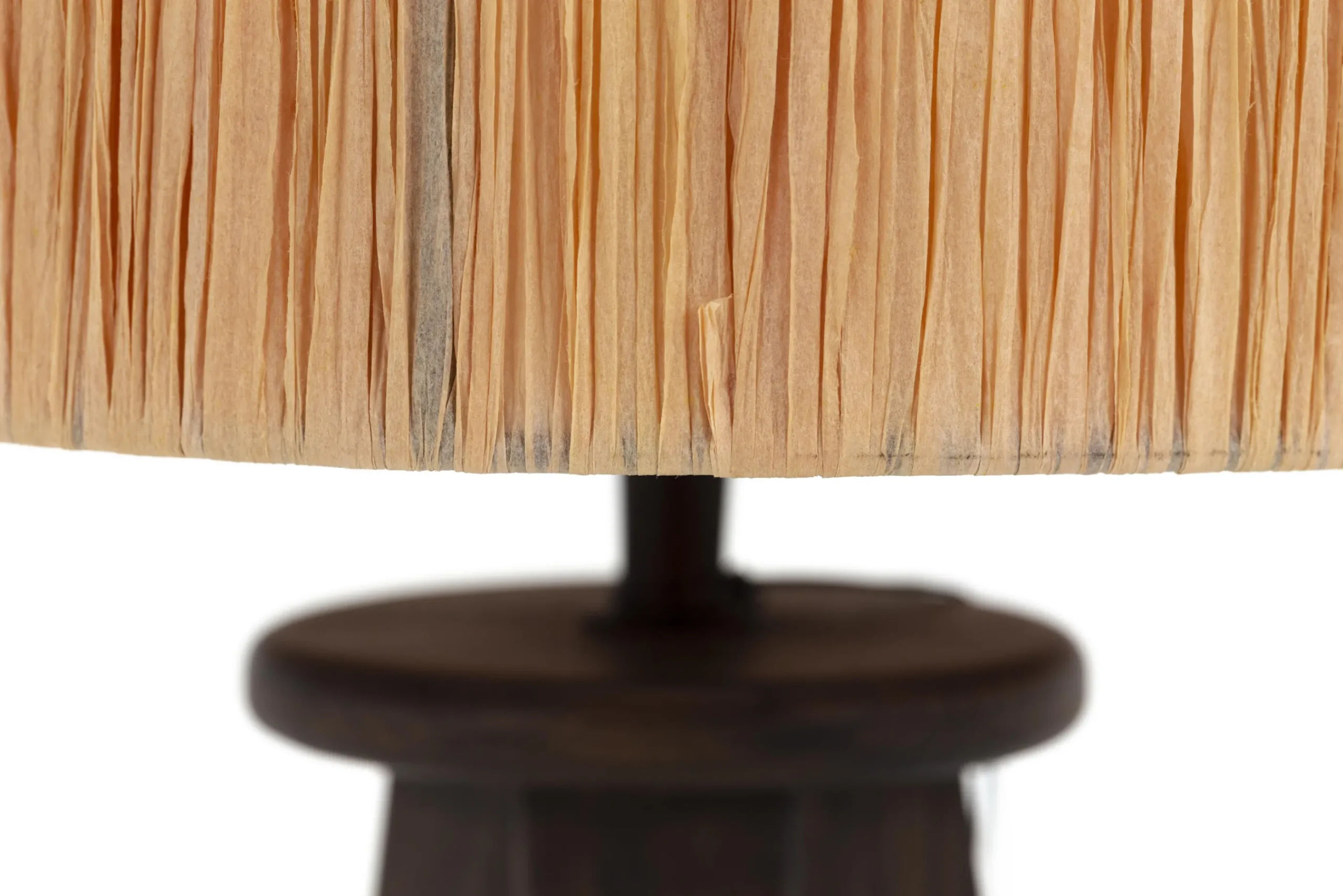 Flamant Maeve, Lampe De Table Avec Abat-Jour, Bois Et Raphia New