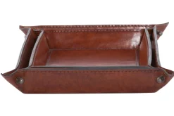 Flamant Manhattan, Plateau, Cuir Marron, L Discount