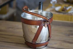 Flamant Manhattan, Refroidisseur A Vin, Poignee En Cuir Marron Hot