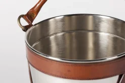 Flamant Manhattan, Refroidisseur A Vin, Poignee En Cuir Marron Hot